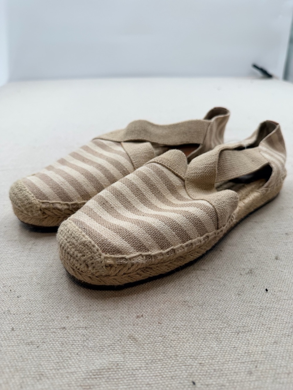 Michael Michael Kors Striped Beige Canvas Espadrilles